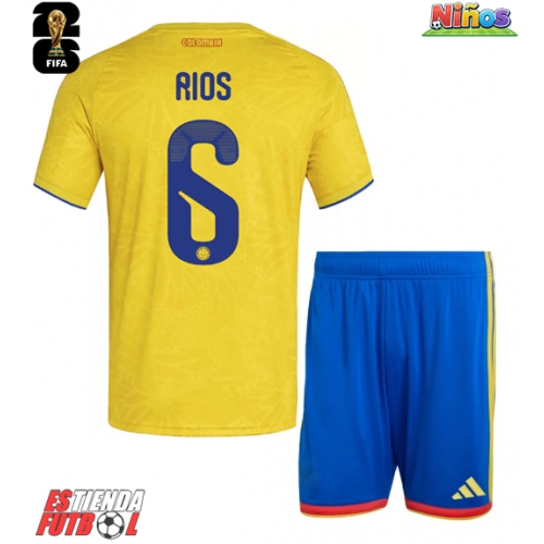 Colombia Richard Rios #6 Primera Equipación Niños Mundial 2026 Manga Corta (+ Pantalones cortos)
